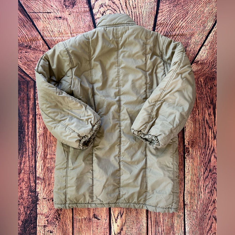 Women's Vtg J GALLERY Pale‎ Brown Quilted Long Stadium Coat Size S - Picture 9 of 9